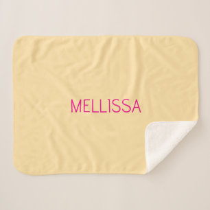 Cobertor Sherpa Nome personalizado minimalista creme