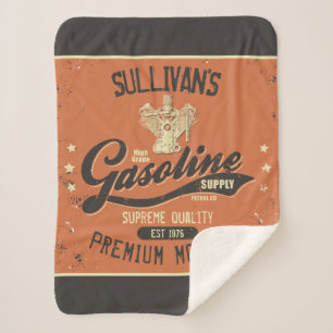 Cobertor Sherpa Nome Personalizado Motores Gasolina Garagem Retrom