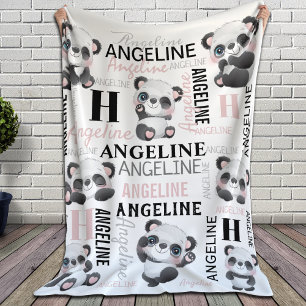 Cobertor Sherpa Nome Personalizado Pandas Cuecas Sherpa Blanket