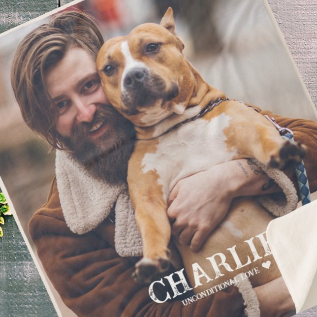 Cobertor Sherpa Nome Personalizado Simples de Foto Pet Cotação Cot (Criador carregado)