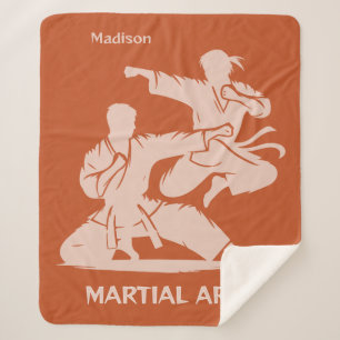 Cobertor Sherpa Nome Personalizado, Texto e Cor Artes Marciais