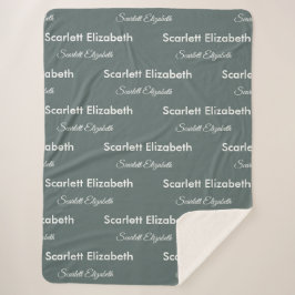 Cobertor Sherpa Nome repetitivo Modern Boho Balsam Green