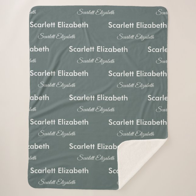Cobertor Sherpa Nome repetitivo Modern Boho Balsam Green (Frente)