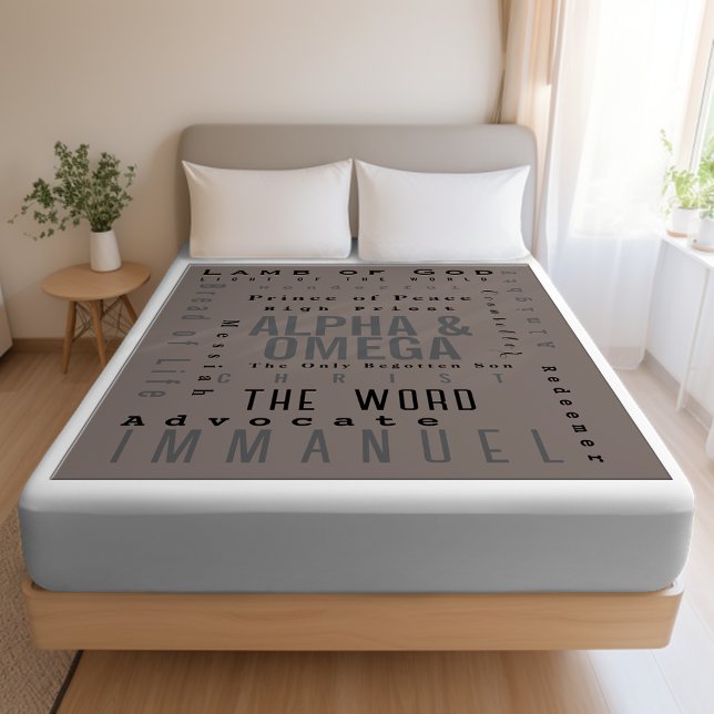 Cobertor Sherpa Nomes Cristãos De Deus, Simples Moderno (Criador carregado)