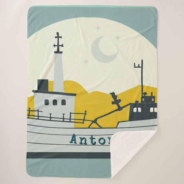 Cobertor Sherpa Nordic Moon Boat  (Frente)