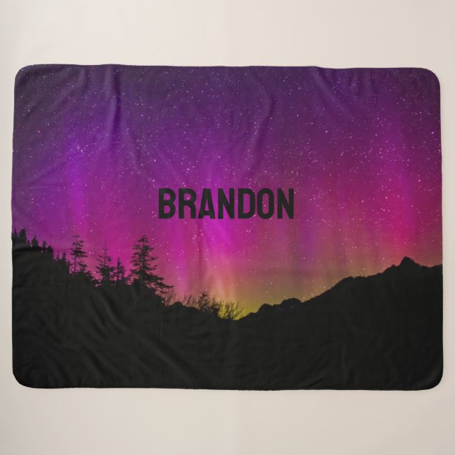 Cobertor Sherpa Norte Lights Aurora Borealis Alaska (Frente (Horizontal))