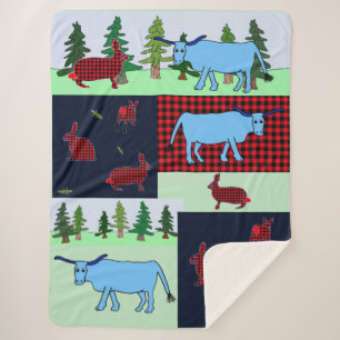 Cobertor Sherpa Northwoods Lumberjackrabbit e Babe Blanket