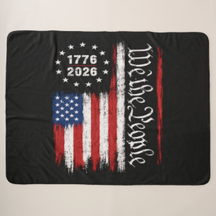 Cobertor Sherpa Nós O Povo 1776 2026 Bandeira Patriótica