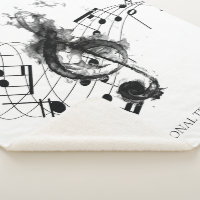 Nota de música elegante preto e branco