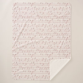 Cobertor Sherpa Notas Musicais Rosa Bege 
