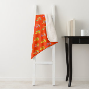 Cobertor Sherpa Nouveau Riche Blooms Carnelian