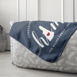 Cobertor Sherpa Nova Hampshire Home State Personalizada