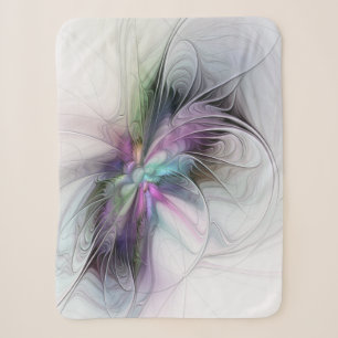 Cobertor Sherpa Nova Vida, Arte Fantasia Abstrata Colorida Fractal