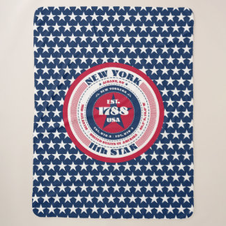 Cobertor Sherpa Nova York Vermelho Branco Azul Patriótico