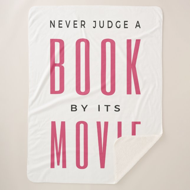 Cobertor Sherpa Nunca julgue um livro por ele É um filme (Frente)