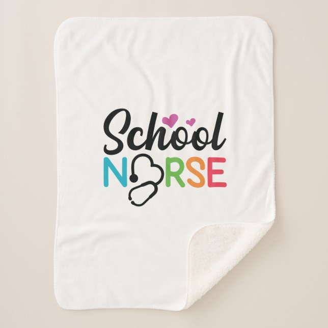 Cobertor Sherpa Nurse Gift School Nurse (Frente)