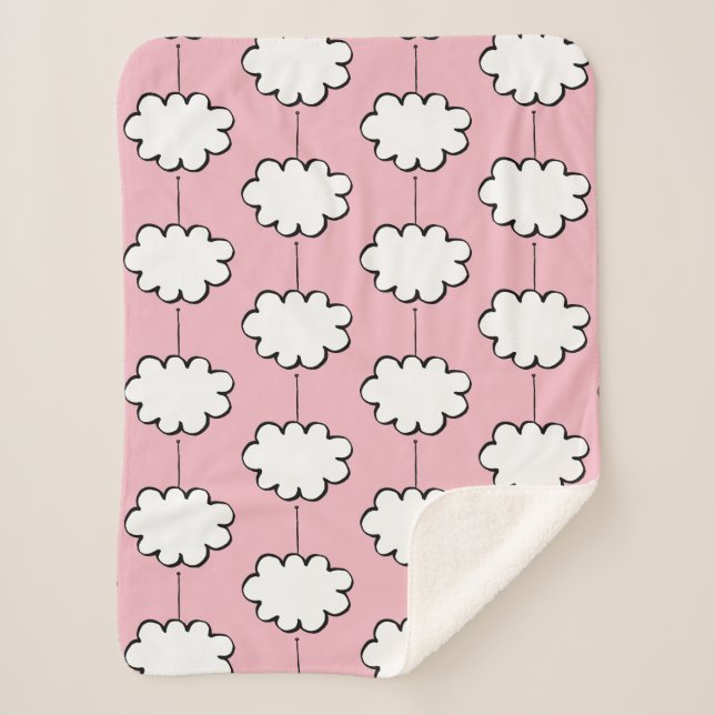 Cobertor Sherpa Nuvens de Sonho em Cordas (Frente)