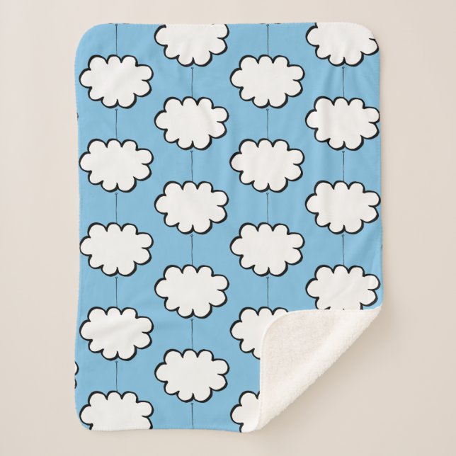 Cobertor Sherpa Nuvens em Cordas (Frente)