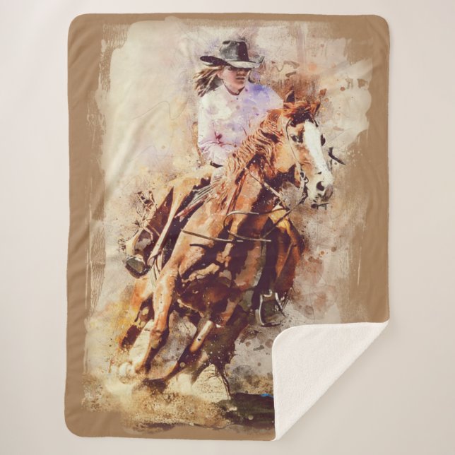 Cobertor Sherpa O Amor Entre Uma Mulher E Seu Cavalo (Frente)