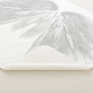 Cobertor Sherpa O ANJO VOA o branco do monograma
