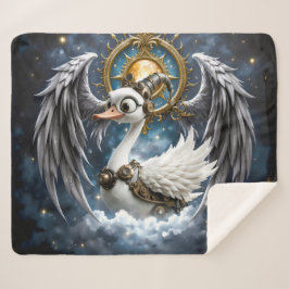 Cobertor Sherpa O Cisne Curioso de Relógio.