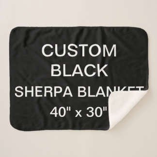 Cobertor Sherpa O costume personalizou 40" PRETO x 30" cobertura