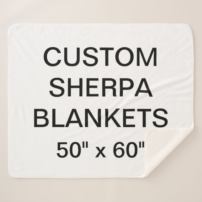Cobertor Sherpa O costume personalizou 50" x 60" vazio da (Frente (Horizontal))