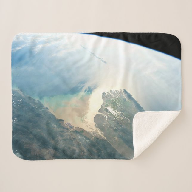 Cobertor Sherpa O Delta Do Rio Irrawaddy Na Birmânia (Myanmar). (Frente (Horizontal))