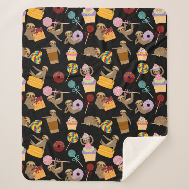 Cobertor Sherpa O doce da preguiça trata o teste padrão (Frente)