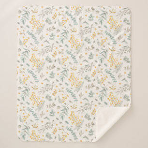 Cobertor Sherpa O eucalipto australiano amarelo do wattle sae do