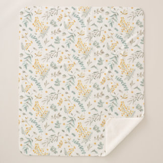 Cobertor Sherpa O eucalipto australiano amarelo do wattle sae do