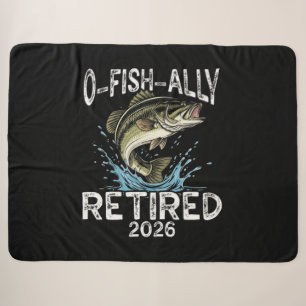 Cobertor Sherpa O-Fish-Ally Aposentado 2026 Humor Engraçado