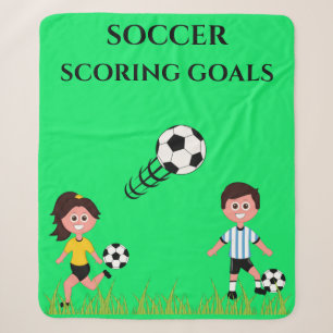 COBERTOR SHERPA O FUTEBOL "SCORING GOALS" BANKET PARA CRIANÇAS!