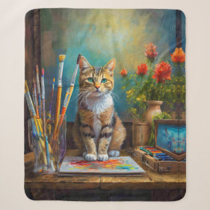 Cobertor Sherpa O Gato Artístico