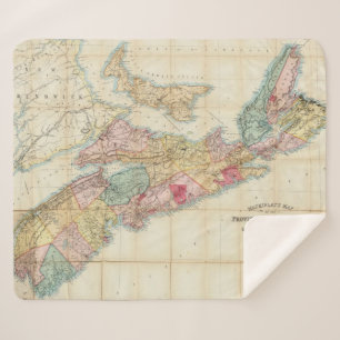 Cobertor Sherpa O mapa de Mackinlay da província de Nova Escócia