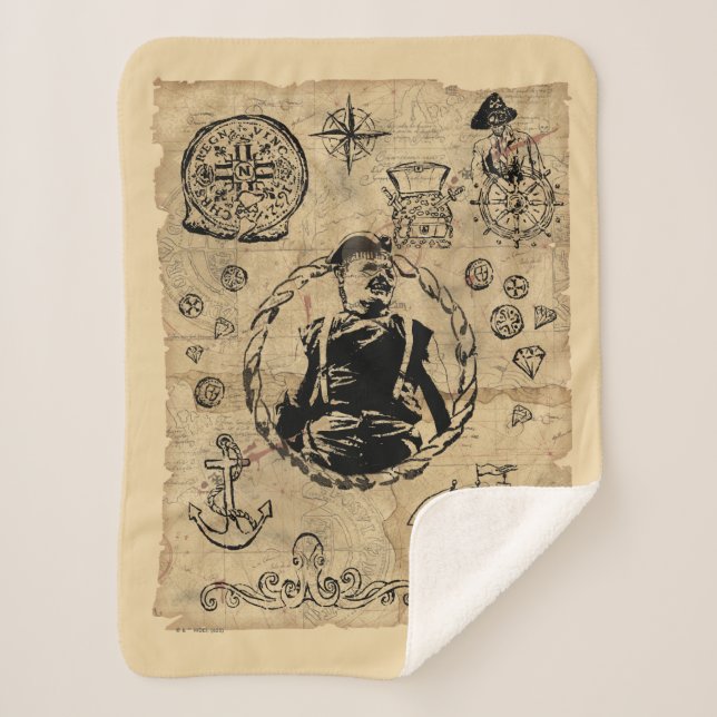 Cobertor Sherpa O mapa do tesouro da Lama dos Goonies (Frente)