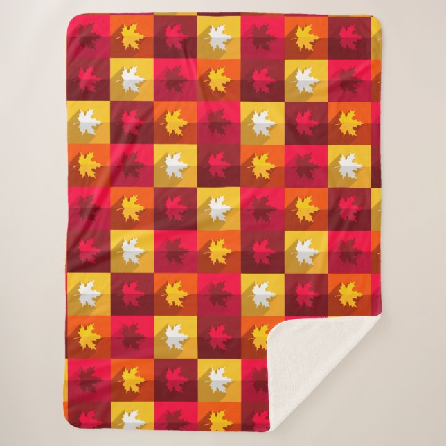 Cobertor Sherpa O Mapeamento de outono deixa o patch brilhante (Frente)