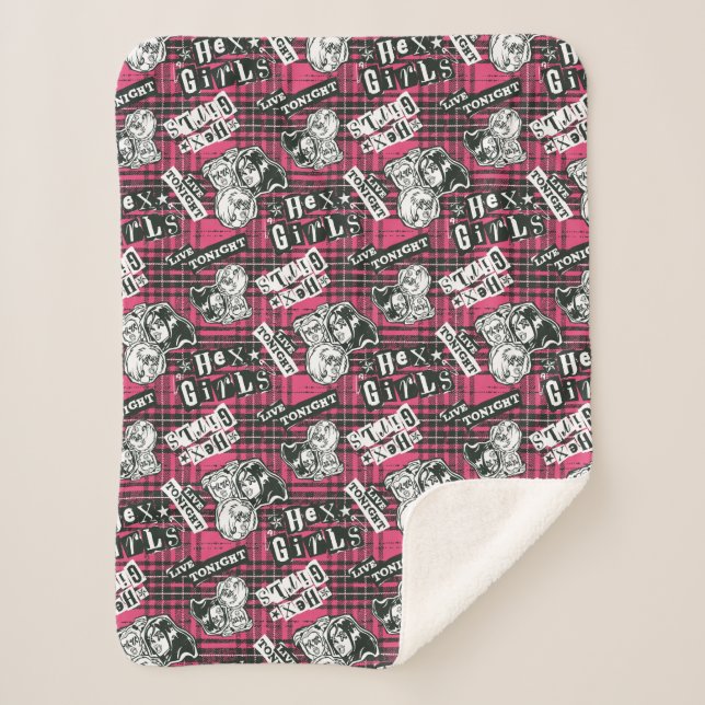 Cobertor Sherpa O padrão de Xadrez das garotas hexadecimais (Frente)
