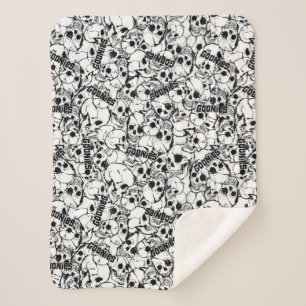 Cobertor Sherpa O Padrão do Caveira Willy De Um Olho