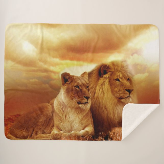 Cobertor Sherpa O rei e sua RAINHA (Frente (Horizontal))