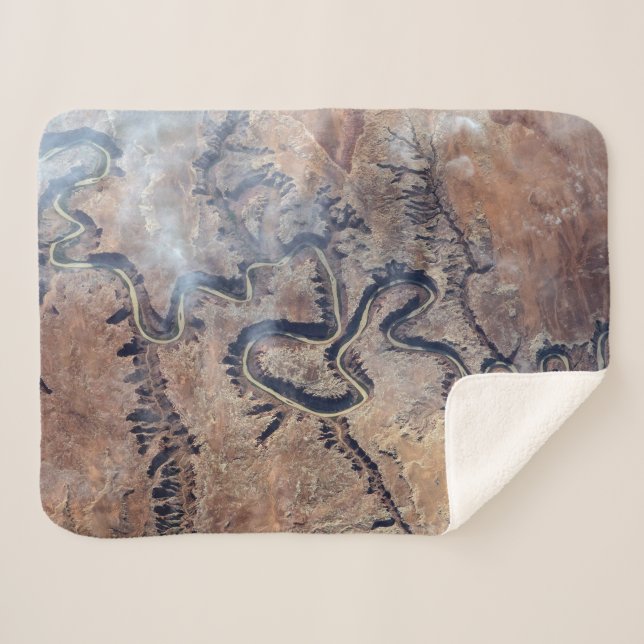 Cobertor Sherpa O Rio Verde E Seus Canyons Tributários Em Utah (Frente (Horizontal))