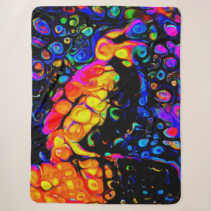 Cobertor Sherpa O Solitário Pássaro 4: Estilo de Arte Líquida