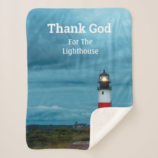 Cobertor Sherpa Obrigado Deus do Farol Sherpa Blanket (Frente)