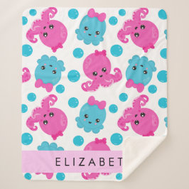 Cobertor Sherpa Octopus Patterno, Octopus Fresco, Mar, Seu Nome