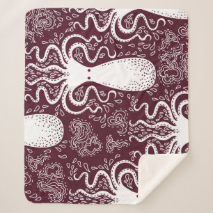 Cobertor Sherpa Octopus Vintage: Esplendor de Padrão Submarino