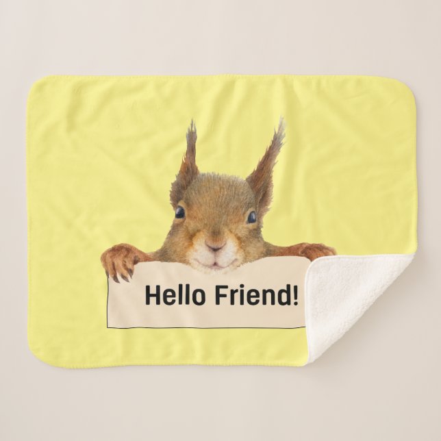 Cobertor Sherpa Olá Amigo Funny Squirrel (Frente (Horizontal))