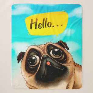 Cobertor Sherpa Olá, Pug Gift Idea, Dono do Pug, Presente do Dog