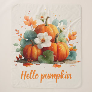 Cobertor Sherpa Olá Pumpkin Autumn Design