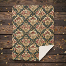 Cobertor Sherpa Old Victorian Damask Pattern