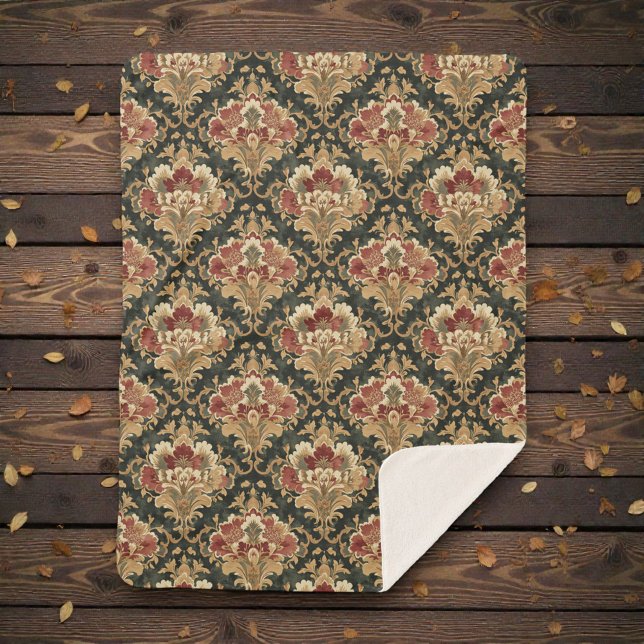 Cobertor Sherpa Old Victorian Damask Pattern (Criador carregado)